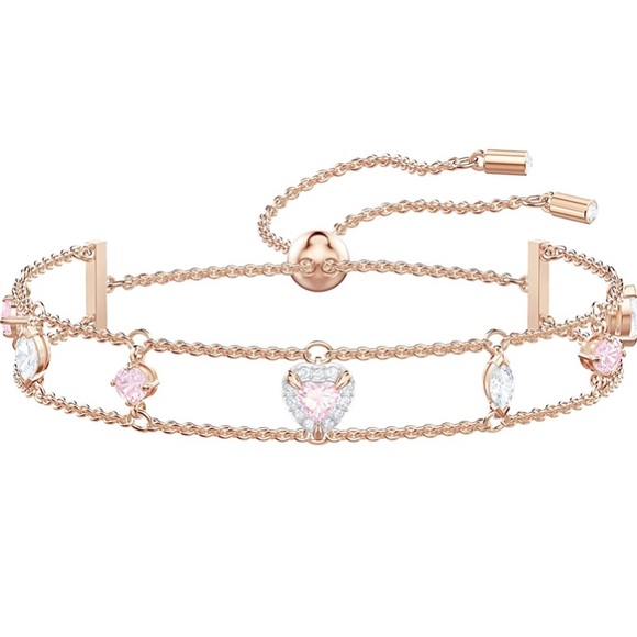 Swarovski Jewelry - Swarovski Pink and Rose Gold Heart Bracelet NWOT
